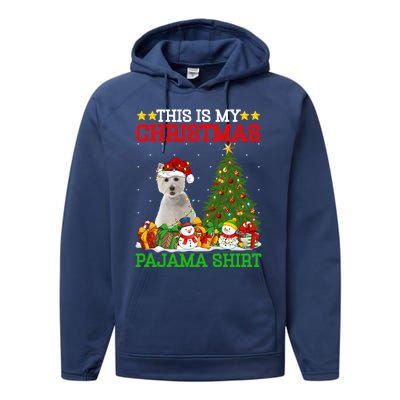 This Is My Christmas Tree Pajamas Westie Dog Christmas Gift Performance Fleece Hoodie