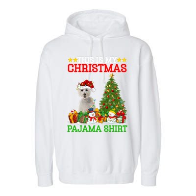 This Is My Christmas Tree Pajamas Westie Dog Christmas Gift Garment-Dyed Fleece Hoodie