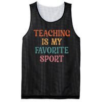 Teaching Is My Favorite Sport Funny Teacher Teaching Lover Mesh Reversible Basketball Jersey Tank