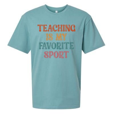 Teaching Is My Favorite Sport Funny Teacher Teaching Lover Sueded Cloud Jersey T-Shirt