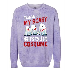 This Is My Scary Hairstylist Costume Funny Halloween Ghosts Colorblast Crewneck Sweatshirt