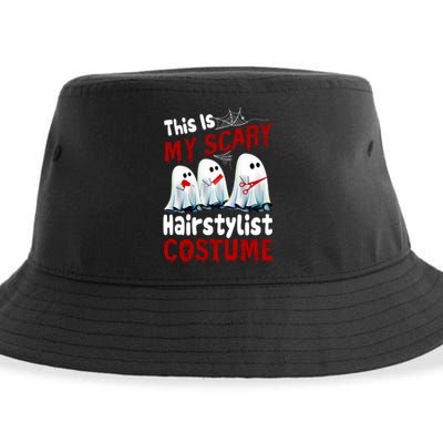 This Is My Scary Hairstylist Costume Funny Halloween Ghosts Sustainable Bucket Hat