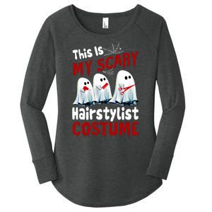 This Is My Scary Hairstylist Costume Funny Halloween Ghosts Women's Perfect Tri Tunic Long Sleeve Shirt