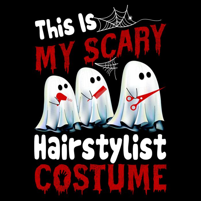 This Is My Scary Hairstylist Costume Funny Halloween Ghosts Polo
