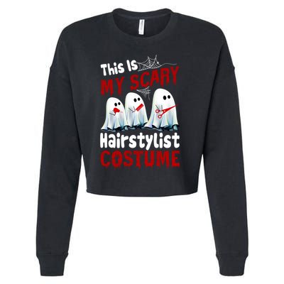 This Is My Scary Hairstylist Costume Funny Halloween Ghosts Cropped Pullover Crew