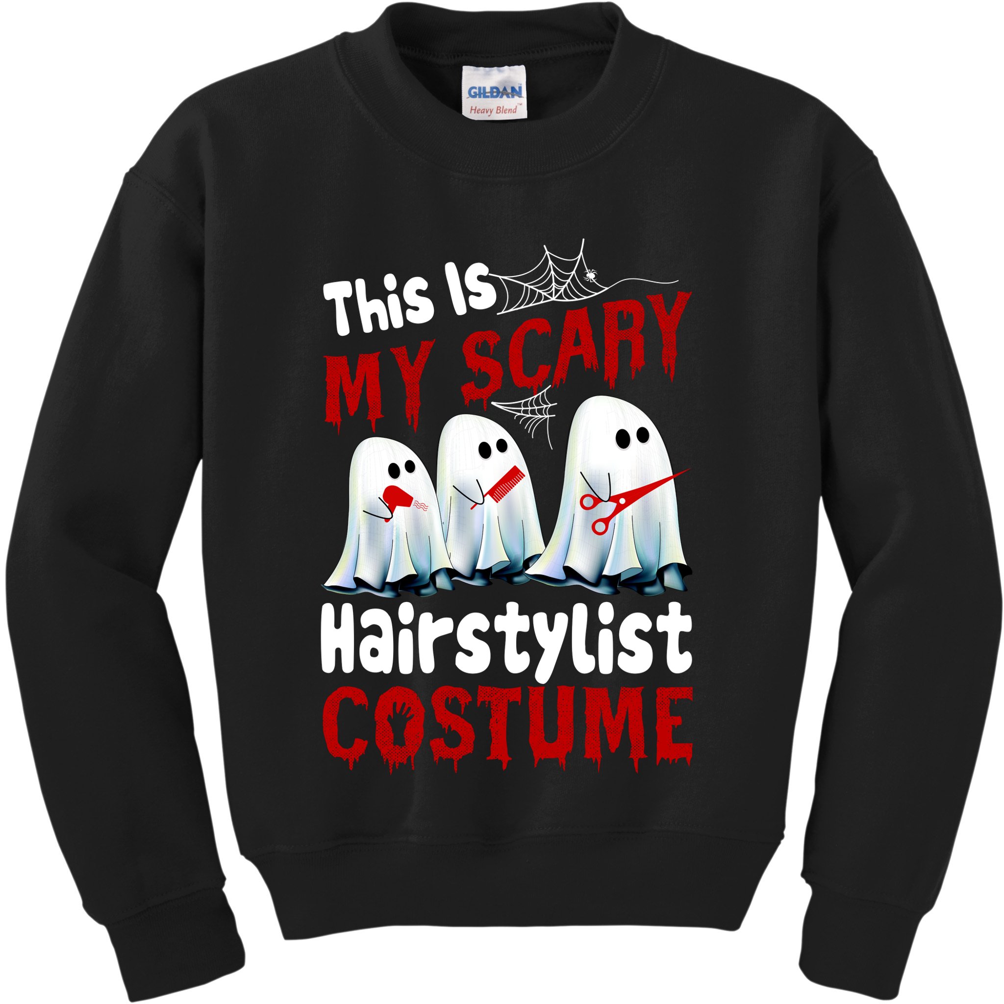 This Is My Scary Hairstylist Costume Funny Halloween Ghosts Kids Sweatshirt