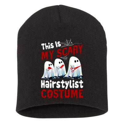 This Is My Scary Hairstylist Costume Funny Halloween Ghosts Short Acrylic Beanie