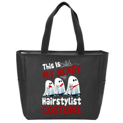 This Is My Scary Hairstylist Costume Funny Halloween Ghosts Zip Tote Bag