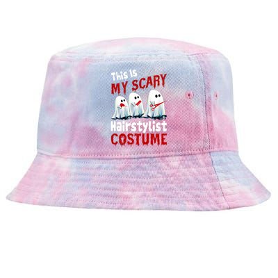 This Is My Scary Hairstylist Costume Funny Halloween Ghosts Tie-Dyed Bucket Hat