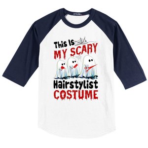 This Is My Scary Hairstylist Costume Funny Halloween Ghosts Baseball Sleeve Shirt