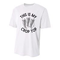 This Is My Crop Top Funny Corn Farm Country Music Youth Performance Sprint T-Shirt