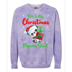 This Is My Christmas Pajamas Xmas Decoration Panda Christmas Great Gift Colorblast Crewneck Sweatshirt