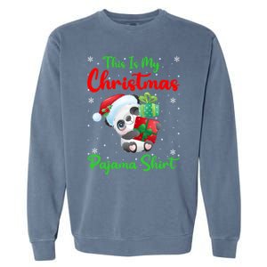 This Is My Christmas Pajamas Xmas Decoration Panda Christmas Great Gift Garment-Dyed Sweatshirt