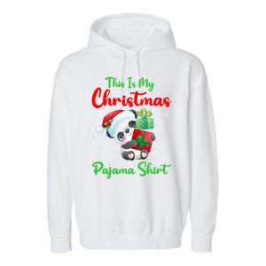 This Is My Christmas Pajamas Xmas Decoration Panda Christmas Great Gift Garment-Dyed Fleece Hoodie