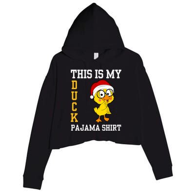 This Is My Duck Pajama Rubber Ducks Slumber Pajamas Party Crop Fleece Hoodie