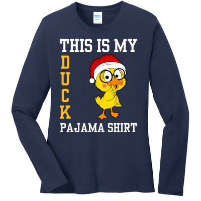 This Is My Duck Pajama Rubber Ducks Slumber Pajamas Party Ladies Long Sleeve Shirt