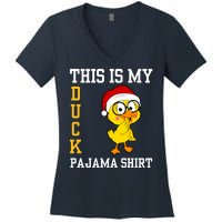 This Is My Duck Pajama Rubber Ducks Slumber Pajamas Party Women's V-Neck T-Shirt