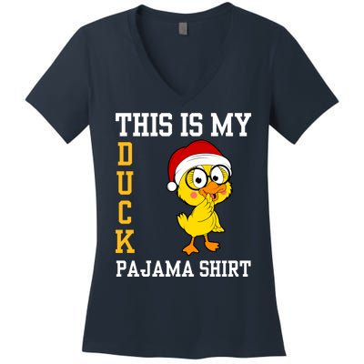 This Is My Duck Pajama Rubber Ducks Slumber Pajamas Party Women's V-Neck T-Shirt