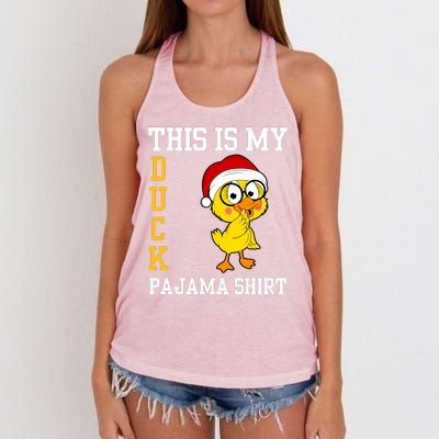 This Is My Duck Pajama Rubber Ducks Slumber Pajamas Party Women's Knotted Racerback Tank