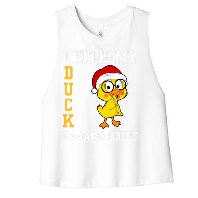 This Is My Duck Pajama Rubber Ducks Slumber Pajamas Party Women's Racerback Cropped Tank