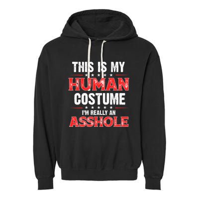 This Is My Human Costume Im Really An Asshole Garment-Dyed Fleece Hoodie