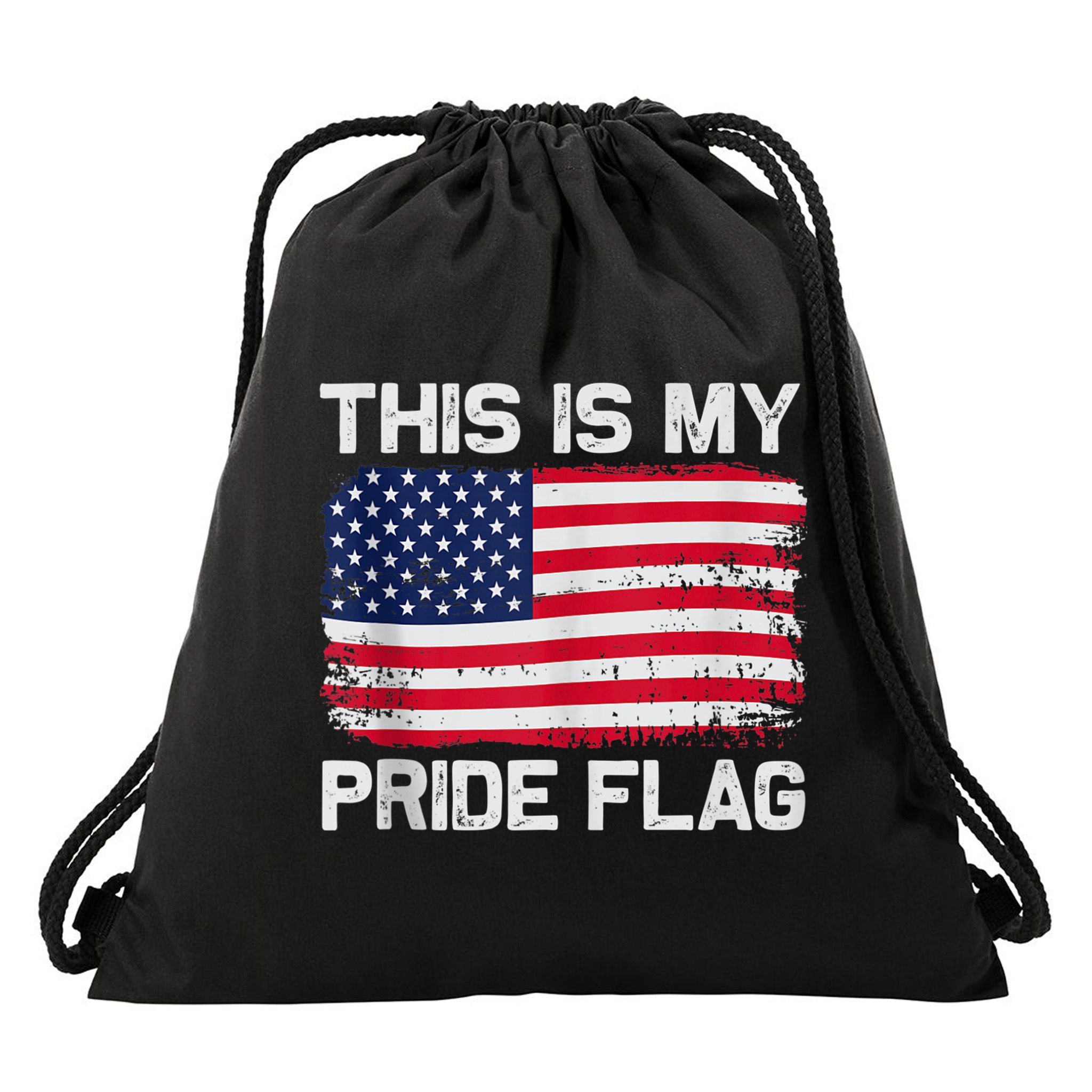 This Is My Pride Flag USA American Drawstring Bag