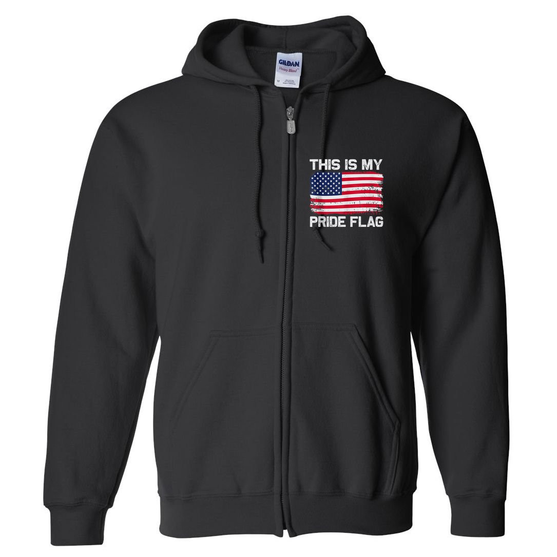 This Is My Pride Flag USA American Full Zip Hoodie