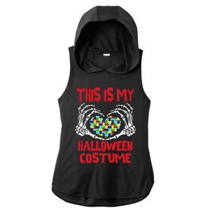 This Is My Halloween Costume Skeleton Hands Autism Awareness Ladies PosiCharge Tri-Blend Wicking Draft Hoodie Tank