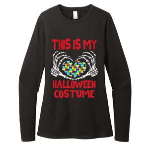 This Is My Halloween Costume Skeleton Hands Autism Awareness Womens CVC Long Sleeve Shirt