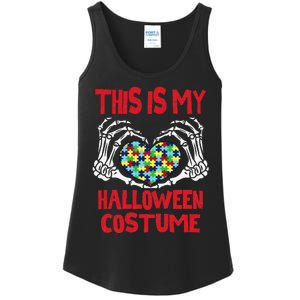 This Is My Halloween Costume Skeleton Hands Autism Awareness Ladies Essential Tank