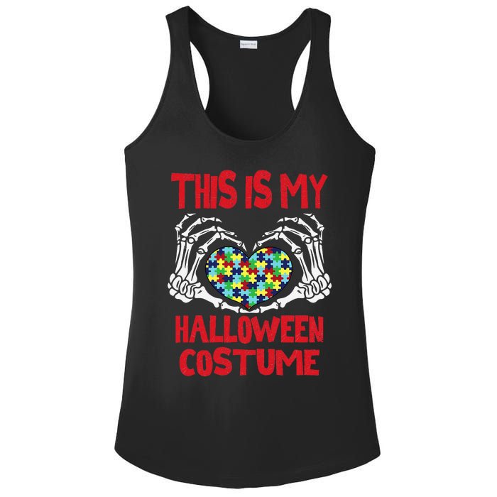 This Is My Halloween Costume Skeleton Hands Autism Awareness Ladies PosiCharge Competitor Racerback Tank