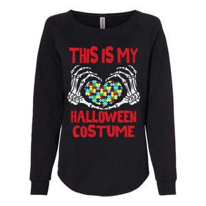 This Is My Halloween Costume Skeleton Hands Autism Awareness Womens California Wash Sweatshirt