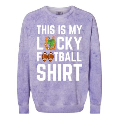 This Is My Lucky Football Gift Sport Game St Patrick's Day Gift Colorblast Crewneck Sweatshirt