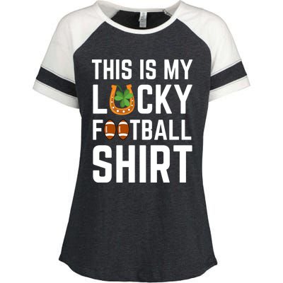 This Is My Lucky Football Gift Sport Game St Patrick's Day Gift Enza Ladies Jersey Colorblock Tee