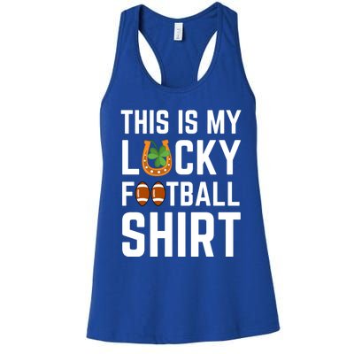 This Is My Lucky Football Gift Sport Game St Patrick's Day Gift Women's Racerback Tank