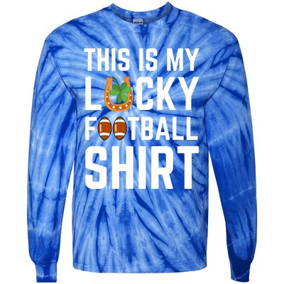 This Is My Lucky Football Gift Sport Game St Patrick's Day Gift Tie-Dye Long Sleeve Shirt