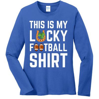 This Is My Lucky Football Gift Sport Game St Patrick's Day Gift Ladies Long Sleeve Shirt