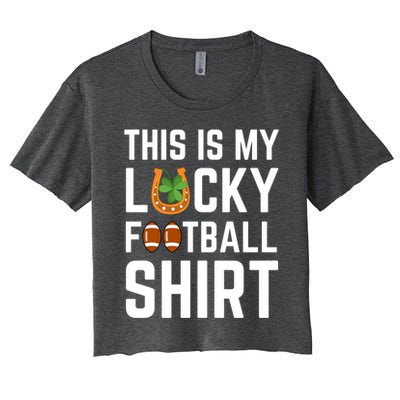 This Is My Lucky Football Gift Sport Game St Patrick's Day Gift Women's Crop Top Tee