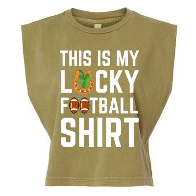 This Is My Lucky Football Gift Sport Game St Patrick's Day Gift Garment-Dyed Women's Muscle Tee