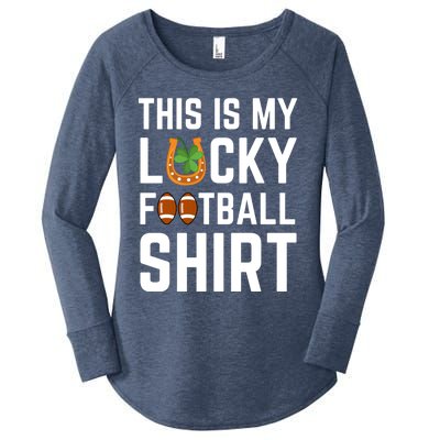 This Is My Lucky Football Gift Sport Game St Patrick's Day Gift Women's Perfect Tri Tunic Long Sleeve Shirt