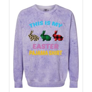 This Is My Easter Pajama Gift Easter Day Gift Plaid Leopard Cool Gift Colorblast Crewneck Sweatshirt