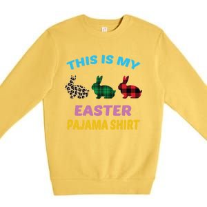 This Is My Easter Pajama Gift Easter Day Gift Plaid Leopard Cool Gift Premium Crewneck Sweatshirt