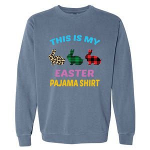 This Is My Easter Pajama Gift Easter Day Gift Plaid Leopard Cool Gift Garment-Dyed Sweatshirt