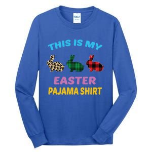 This Is My Easter Pajama Gift Easter Day Gift Plaid Leopard Cool Gift Tall Long Sleeve T-Shirt