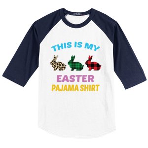 This Is My Easter Pajama Gift Easter Day Gift Plaid Leopard Cool Gift Baseball Sleeve Shirt