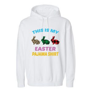 This Is My Easter Pajama Gift Easter Day Gift Plaid Leopard Cool Gift Garment-Dyed Fleece Hoodie