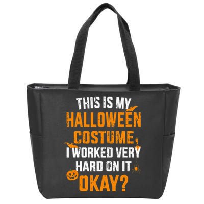 This is my lazy halloween costume I worked very hard on it Zip Tote Bag