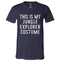 This Is My Jungle Explorer Halloween Costume Lazy Easy V-Neck T-Shirt