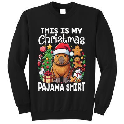 This Is My Christmas Pajama Funny Capybara Xmas Pjs Sweatshirt