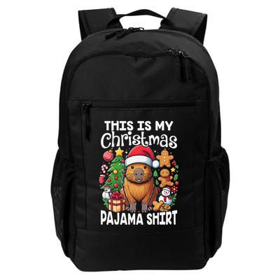 This Is My Christmas Pajama Funny Capybara Xmas Pjs Backpack